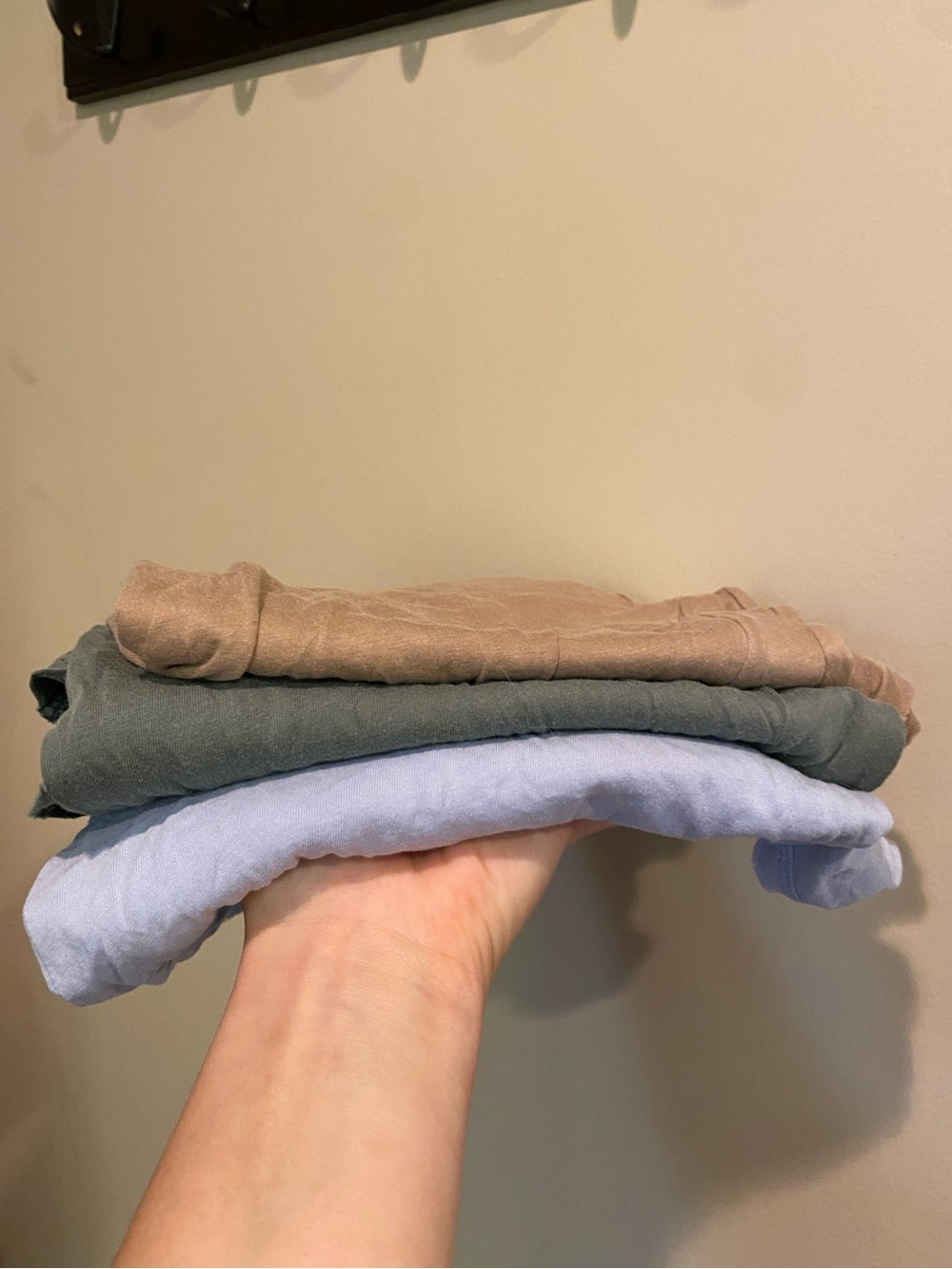 Aerie Real Soft Tee Trio - Light Blue, Olive, Tan